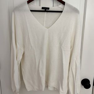 Nordstrom Slate brand ribbed v-neck sweater with bloused sleeves